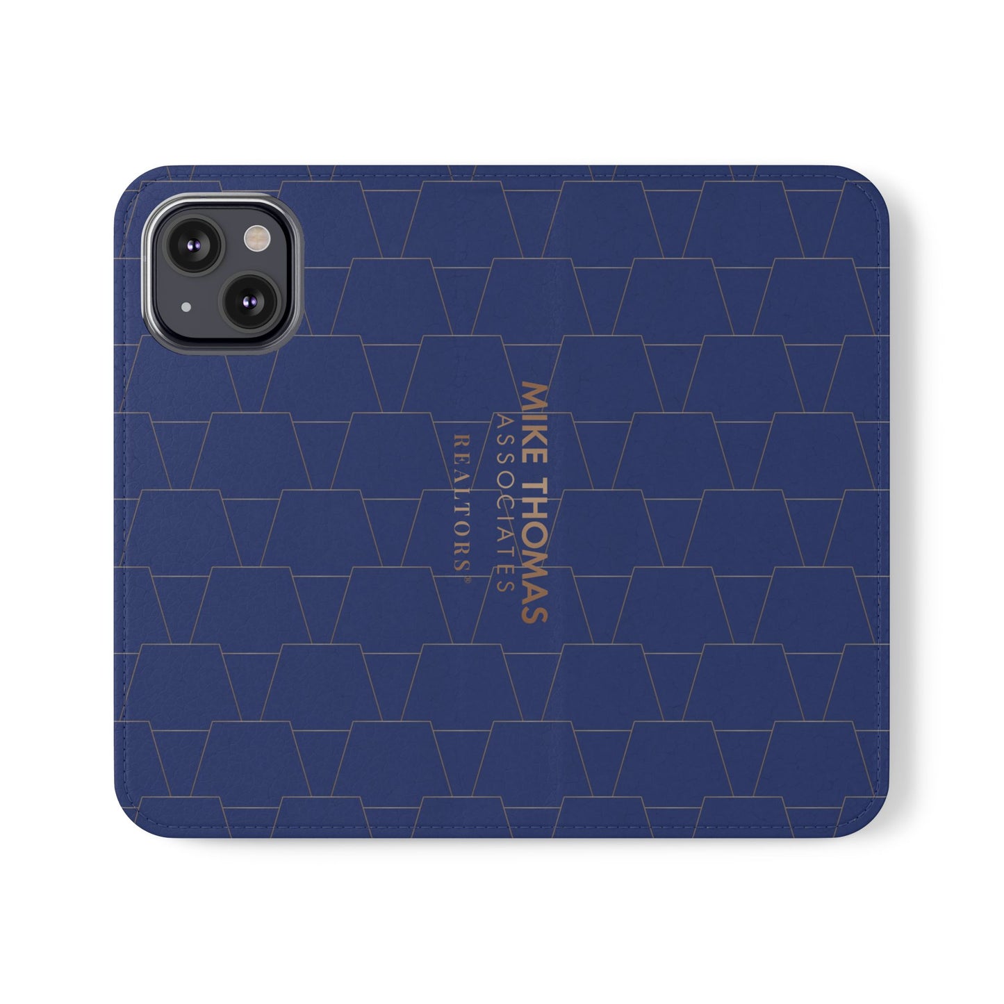 Stylish Flip Case for Smartphones - Geometric Design, Card Slots