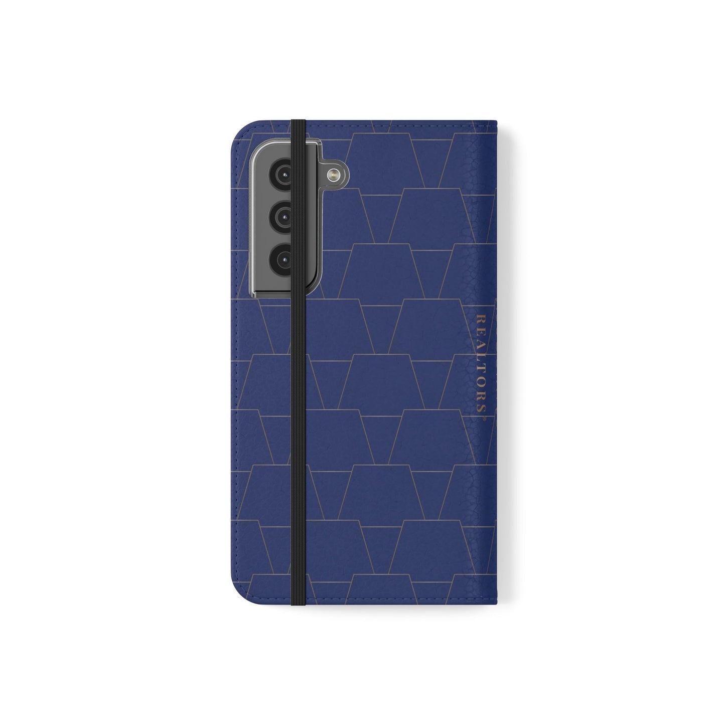Stylish Flip Case for Smartphones - Geometric Design, Card Slots