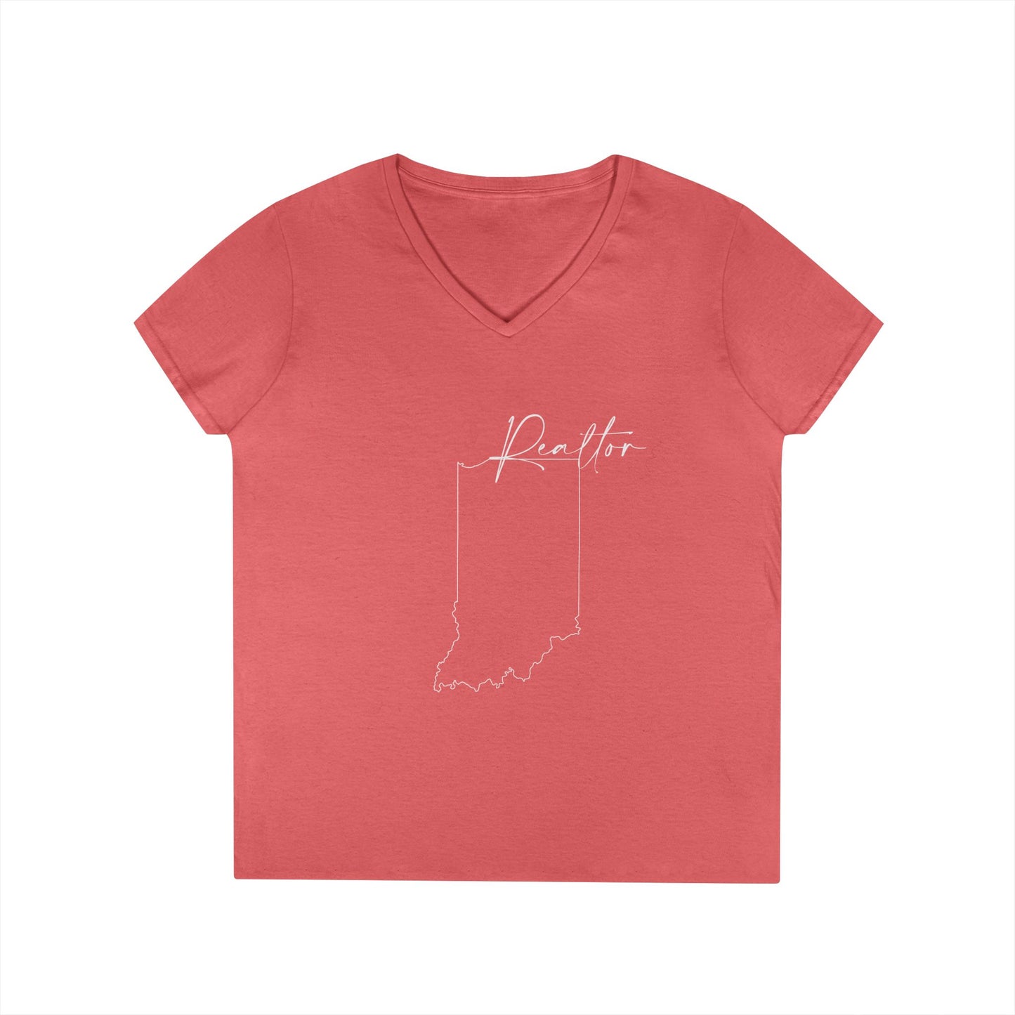 Realtor Indiana Ladies' V-Neck T-Shirt - Chic and Comfortable Style for Real Estate Pros