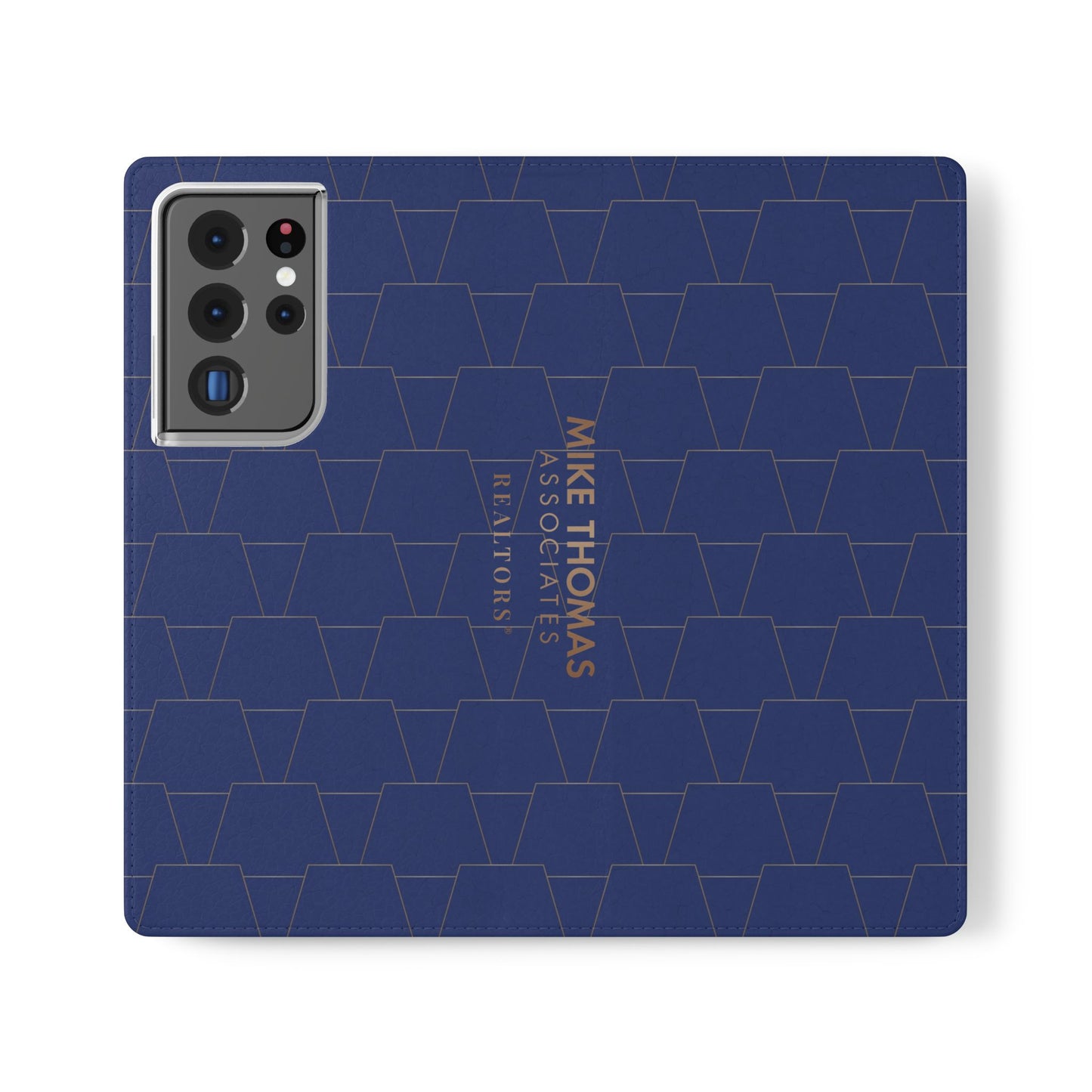 Stylish Flip Case for Smartphones - Geometric Design, Card Slots