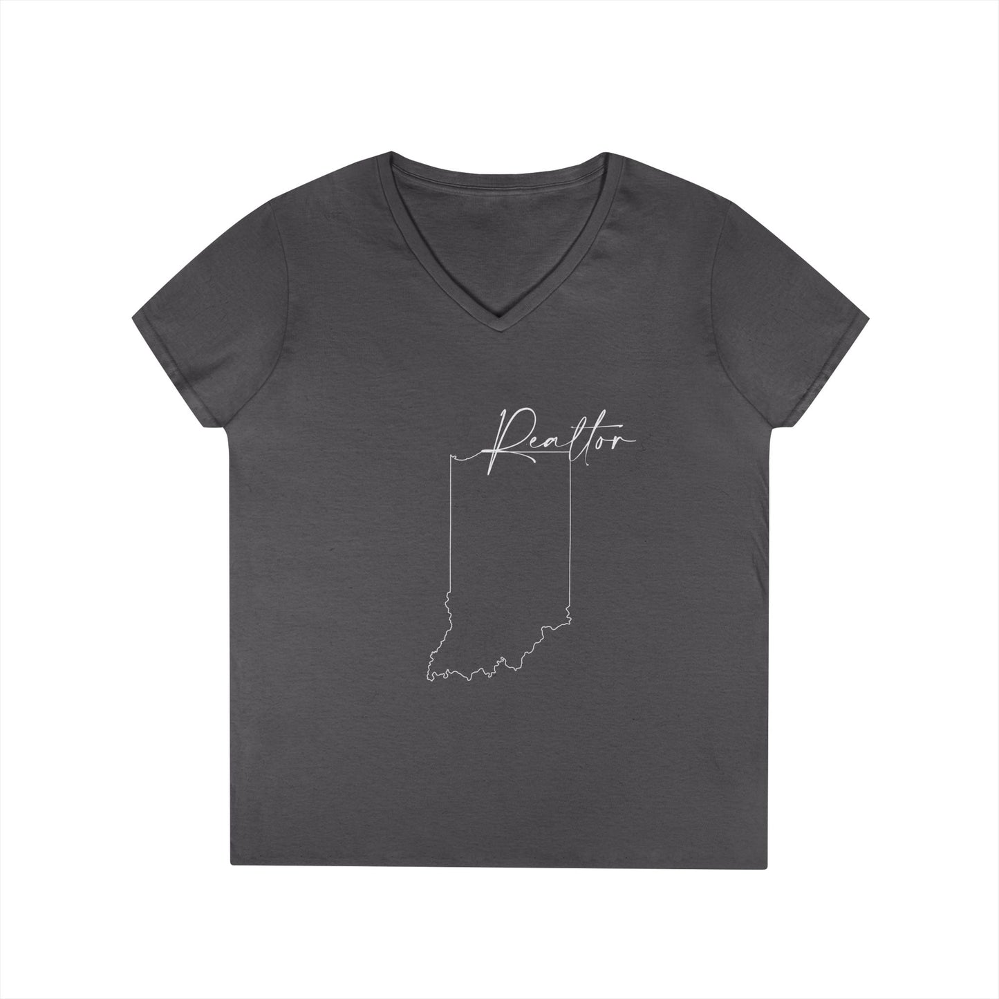 Realtor Indiana Ladies' V-Neck T-Shirt - Chic and Comfortable Style for Real Estate Pros