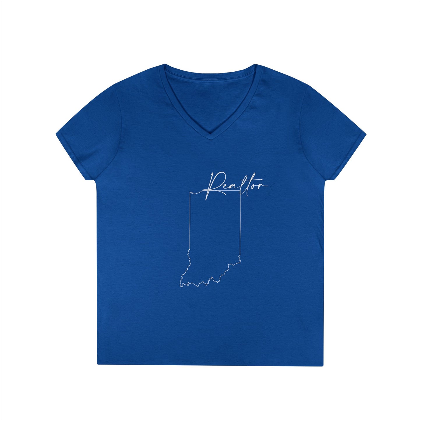 Realtor Indiana Ladies' V-Neck T-Shirt - Chic and Comfortable Style for Real Estate Pros