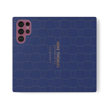 Stylish Flip Case for Smartphones - Geometric Design, Card Slots