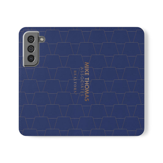 Stylish Flip Case for Smartphones - Geometric Design, Card Slots
