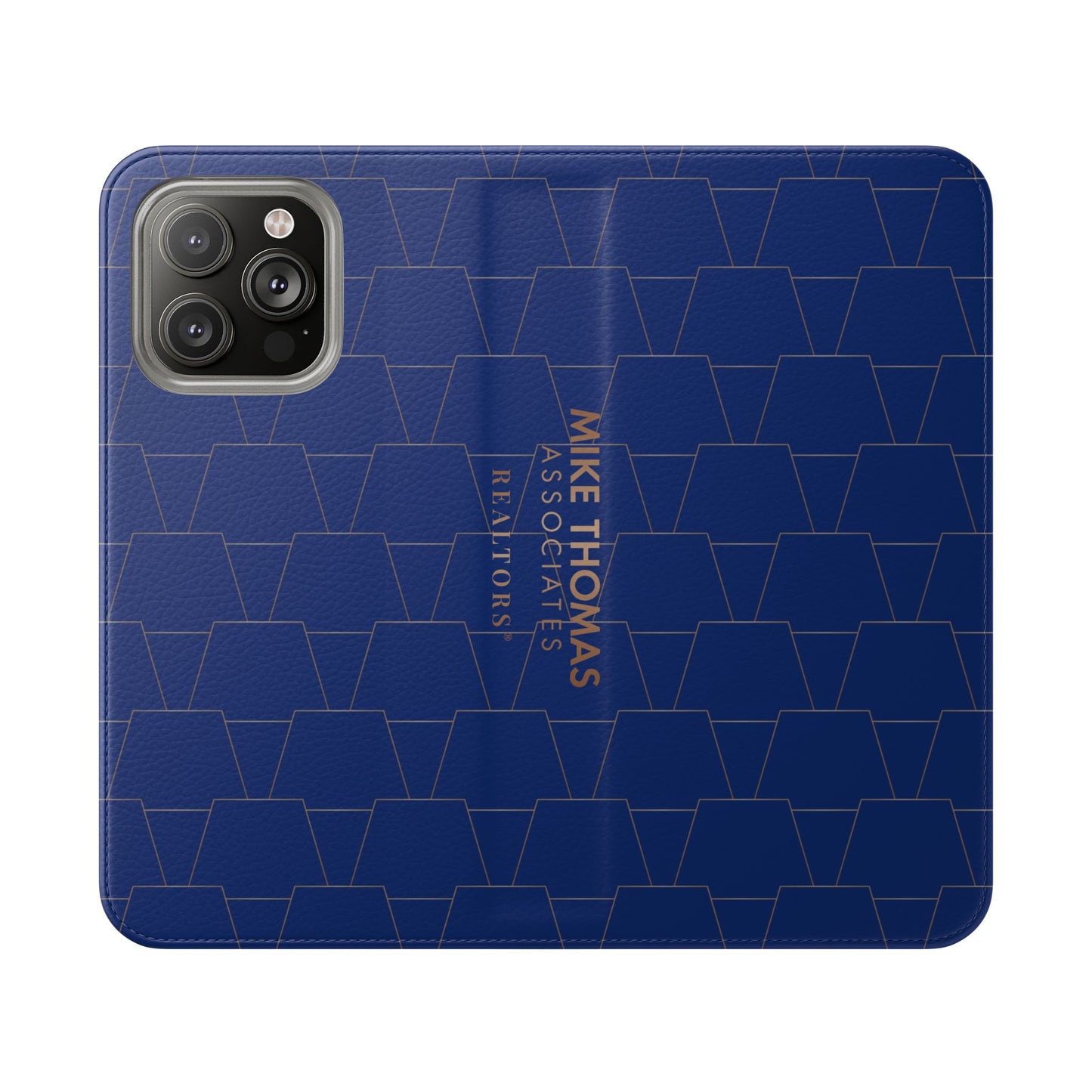Stylish Flip Case for Smartphones - Geometric Design, Card Slots