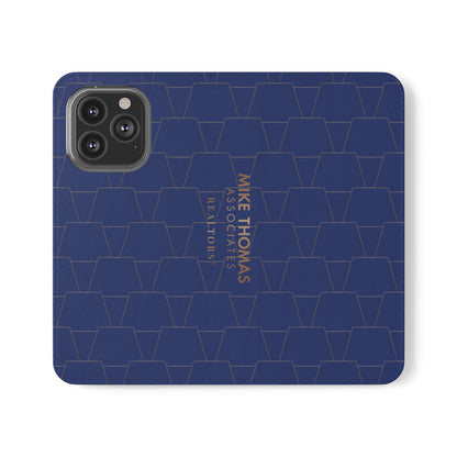 Stylish Flip Case for Smartphones - Geometric Design, Card Slots