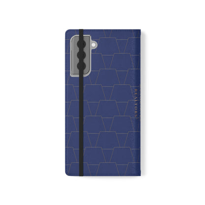 Stylish Flip Case for Smartphones - Geometric Design, Card Slots