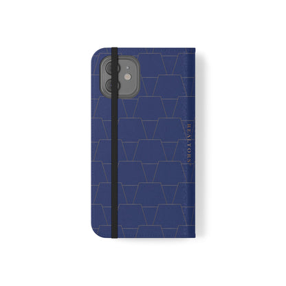 Stylish Flip Case for Smartphones - Geometric Design, Card Slots