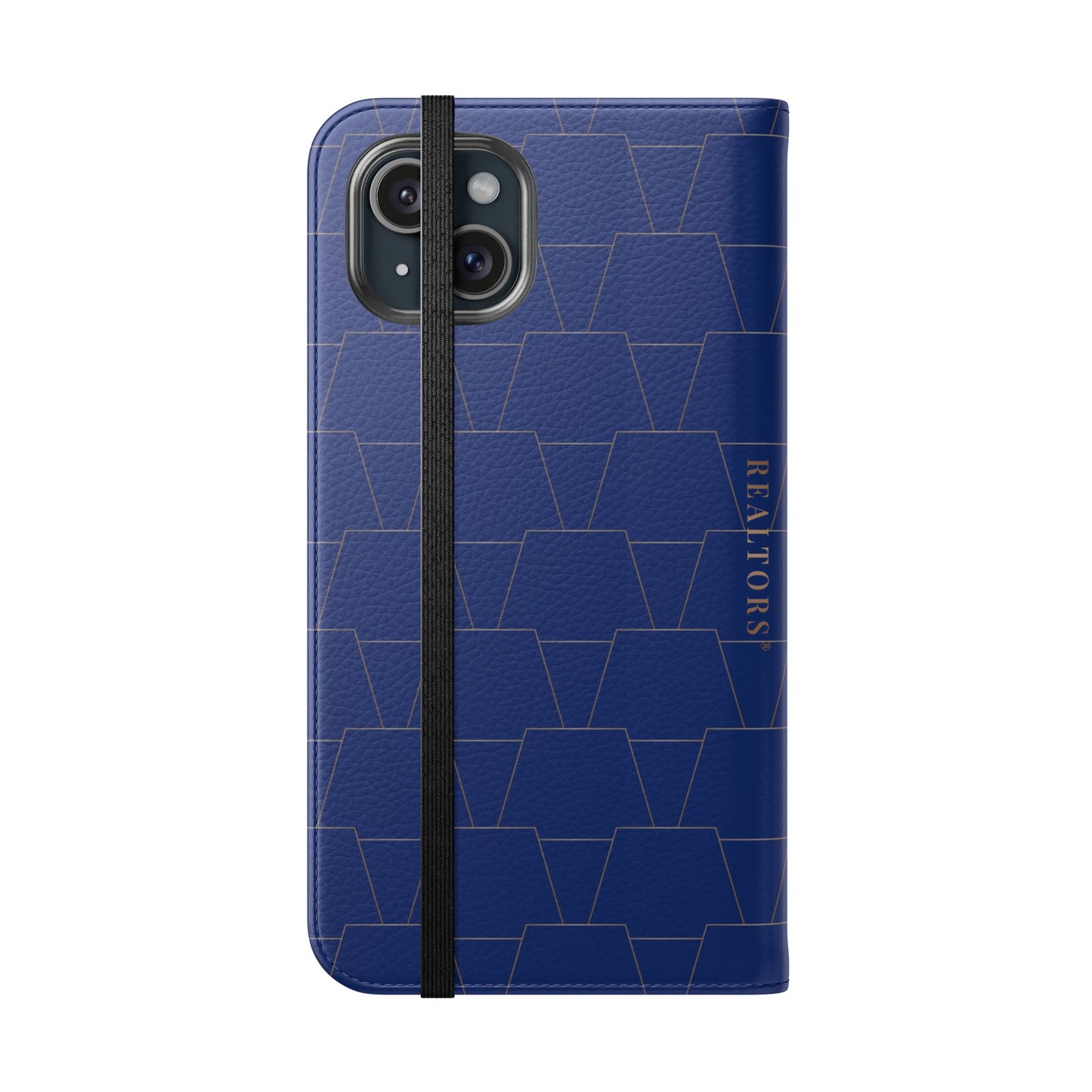 Stylish Flip Case for Smartphones - Geometric Design, Card Slots