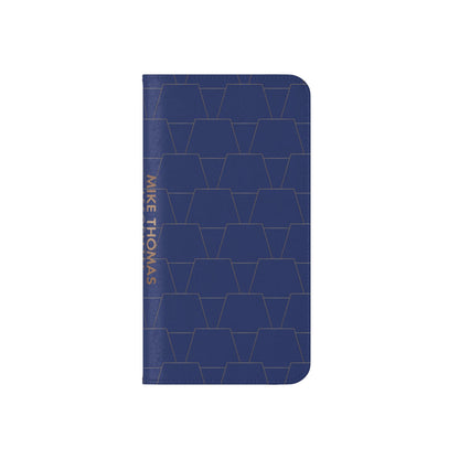 Stylish Flip Case for Smartphones - Geometric Design, Card Slots