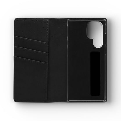 Stylish Flip Case for Smartphones - Geometric Design, Card Slots