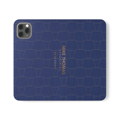 Stylish Flip Case for Smartphones - Geometric Design, Card Slots
