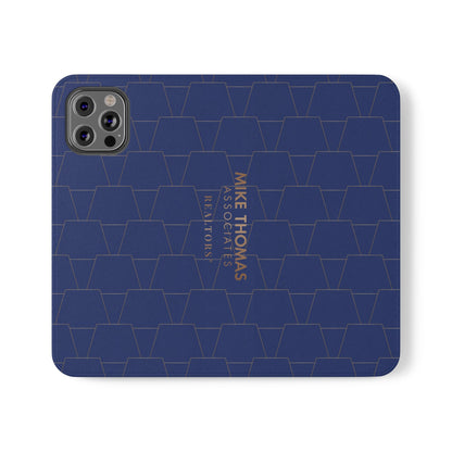 Stylish Flip Case for Smartphones - Geometric Design, Card Slots