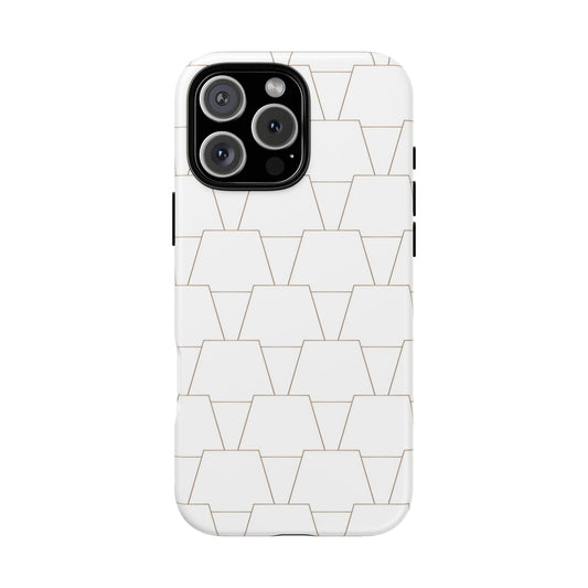 MTA Geometric White & Copper Pattern Phone Case - Tough Cases for Stylish Protection