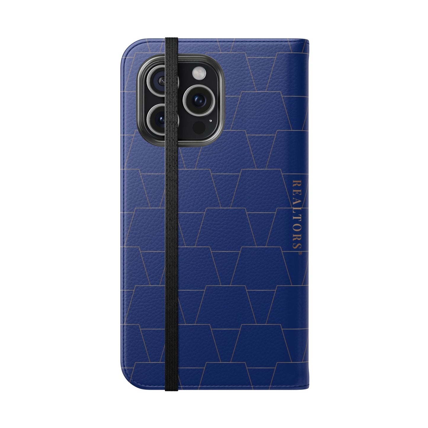 Stylish Flip Case for Smartphones - Geometric Design, Card Slots