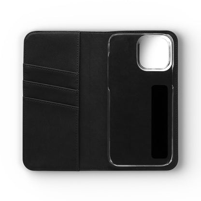 Stylish Flip Case for Smartphones - Geometric Design, Card Slots