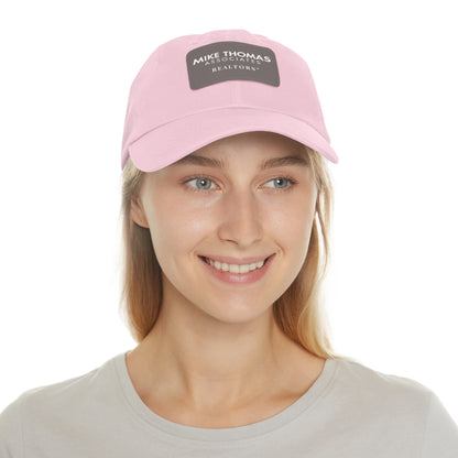 Classic Dad Hat with Leather Patch - Personalized Realtor Cap