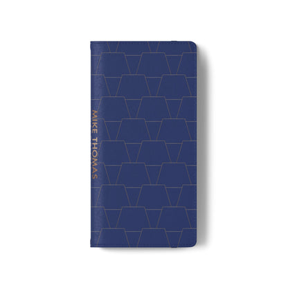 Stylish Flip Case for Smartphones - Geometric Design, Card Slots