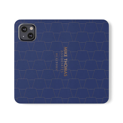 Stylish Flip Case for Smartphones - Geometric Design, Card Slots