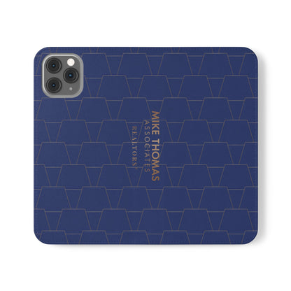 Stylish Flip Case for Smartphones - Geometric Design, Card Slots