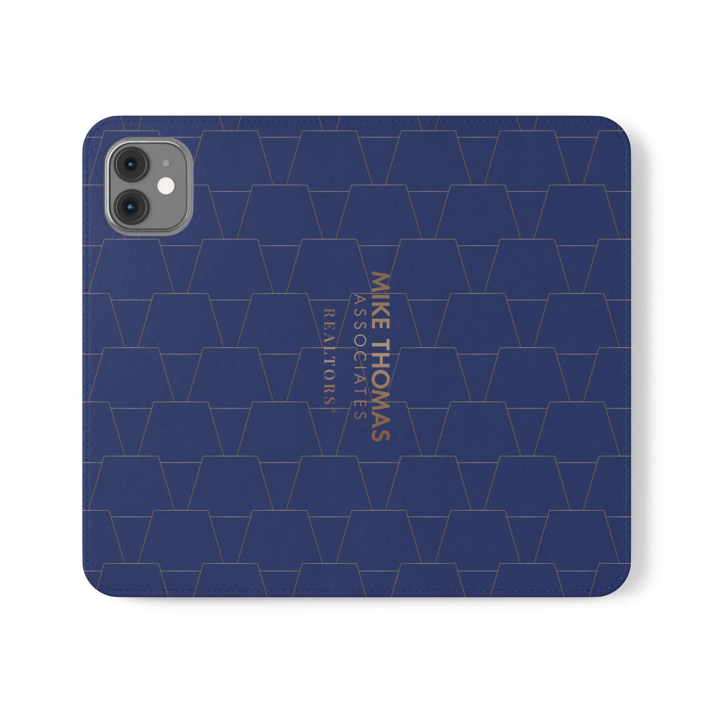 Stylish Flip Case for Smartphones - Geometric Design, Card Slots
