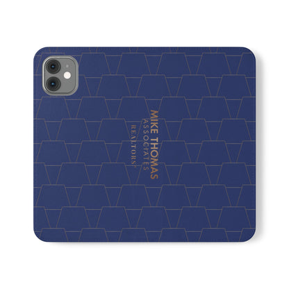 Stylish Flip Case for Smartphones - Geometric Design, Card Slots