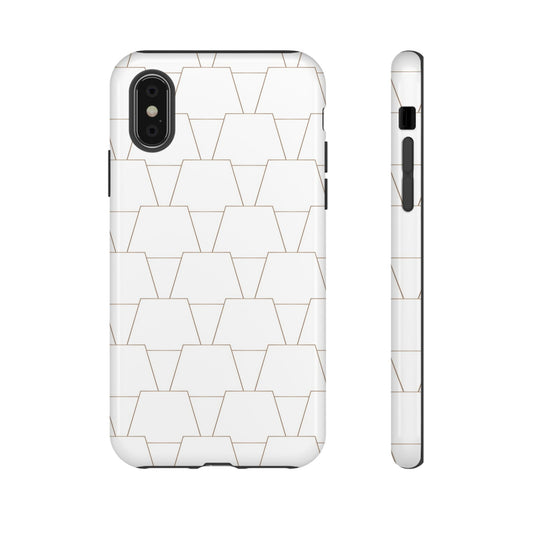MTA Geometric White & Copper Pattern Phone Case - Tough Cases for Stylish Protection