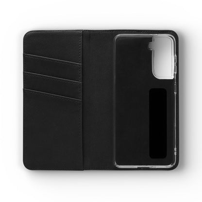 Stylish Flip Case for Smartphones - Geometric Design, Card Slots