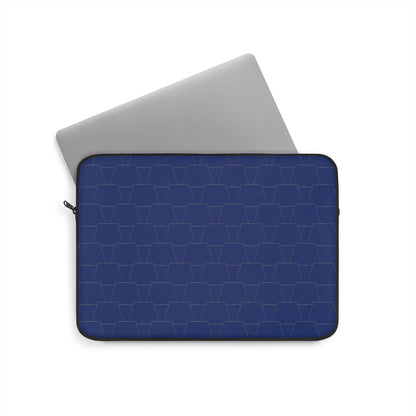 Stylish Navy Laptop Sleeve with Geometric Pattern