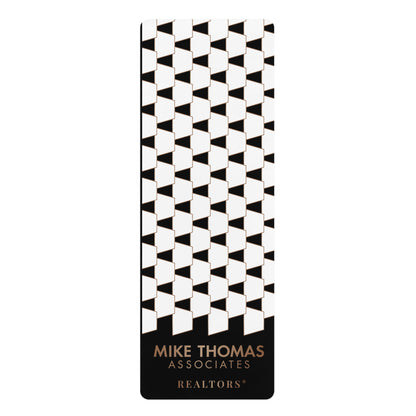 Stylish Rubber Black Yoga Mat with Geometric Trapezoid Design - Perfect for Home Workouts