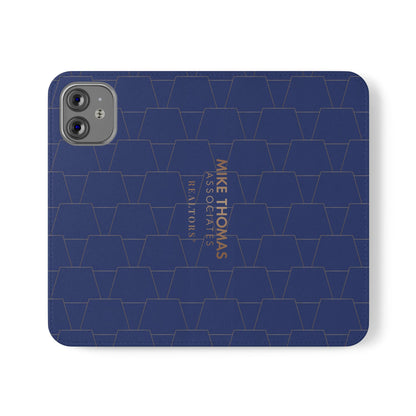 Stylish Flip Case for Smartphones - Geometric Design, Card Slots
