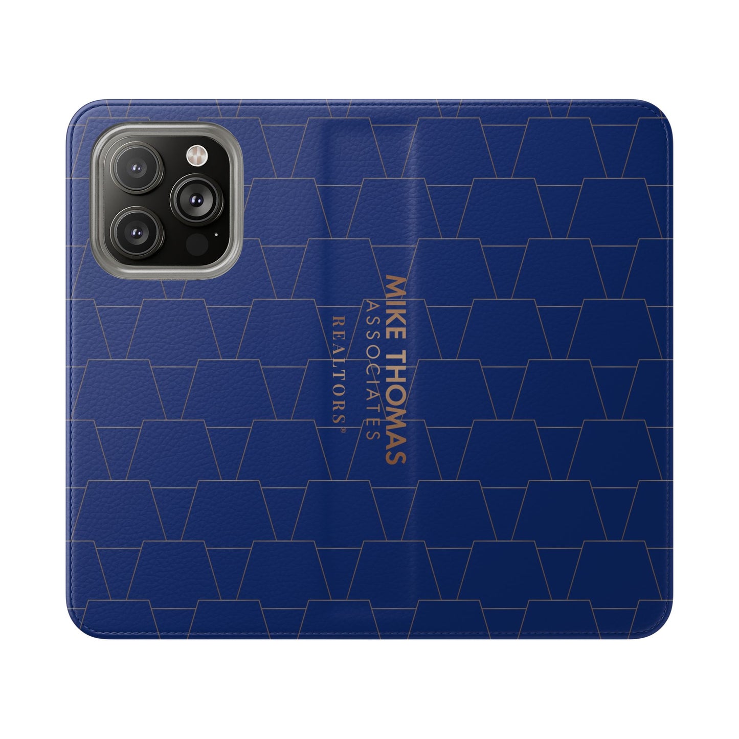 Stylish Flip Case for Smartphones - Geometric Design, Card Slots