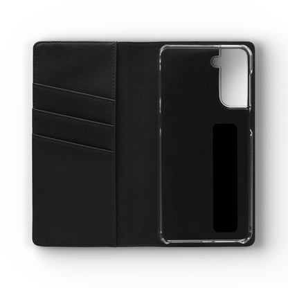 Stylish Flip Case for Smartphones - Geometric Design, Card Slots