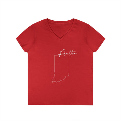 Realtor Indiana Ladies' V-Neck T-Shirt - Chic and Comfortable Style for Real Estate Pros