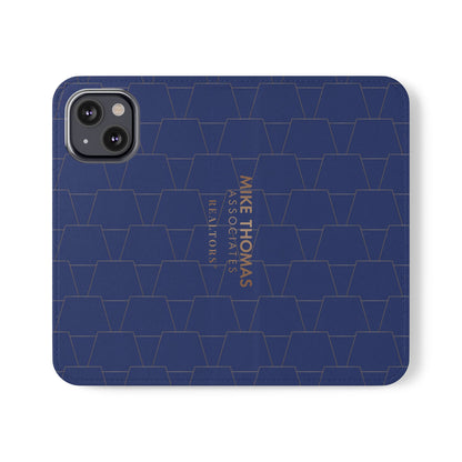 Stylish Flip Case for Smartphones - Geometric Design, Card Slots
