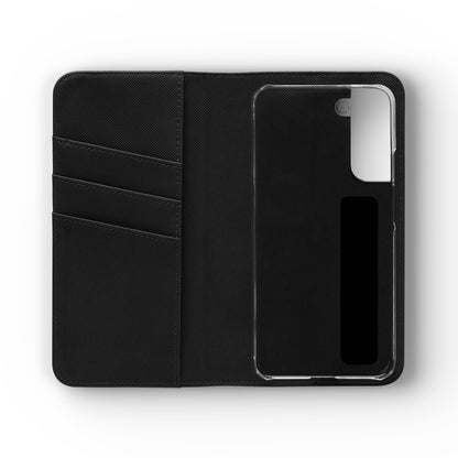 Stylish Flip Case for Smartphones - Geometric Design, Card Slots