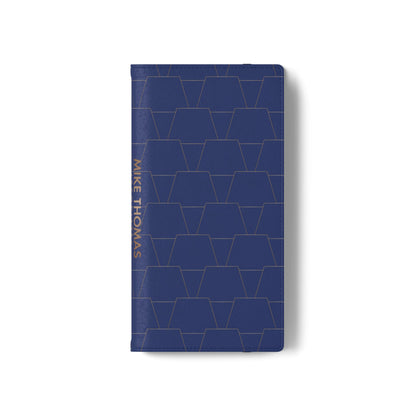 Stylish Flip Case for Smartphones - Geometric Design, Card Slots