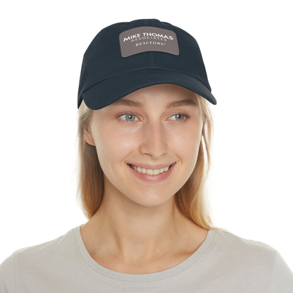 Classic Dad Hat with Leather Patch - Personalized Realtor Cap