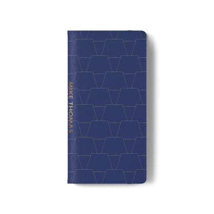 Stylish Flip Case for Smartphones - Geometric Design, Card Slots