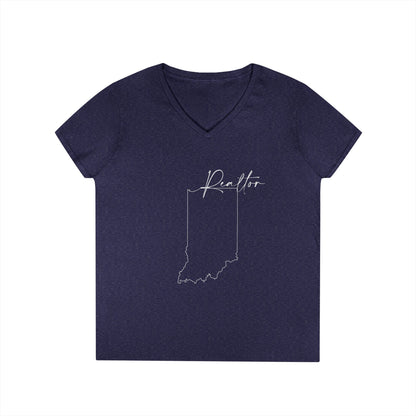 Realtor Indiana Ladies' V-Neck T-Shirt - Chic and Comfortable Style for Real Estate Pros
