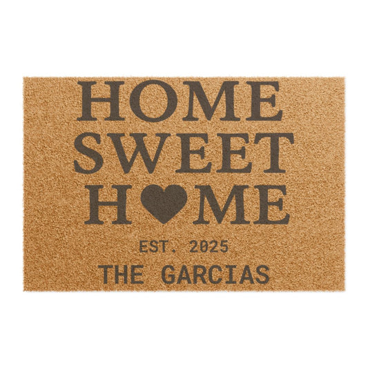 Personalizable Home Sweet Home - Cozy Entryway Mat for New Homeowners
