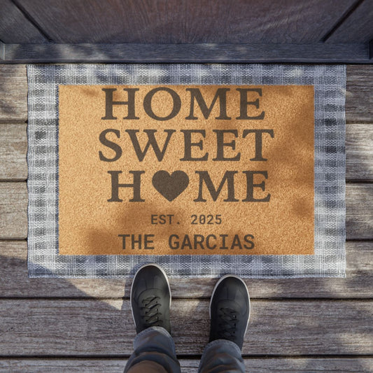 Personalizable Home Sweet Home - Cozy Entryway Mat for New Homeowners
